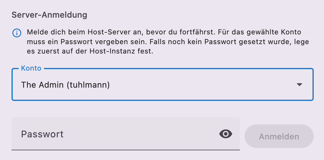 Host-Anmeldung während des Client-Onboardings